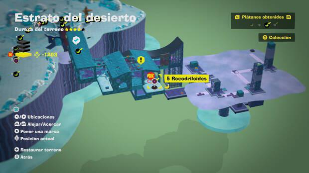 Donkey Kong Bananza - Localización en el mapa del plátano 68 en Estrato del desierto