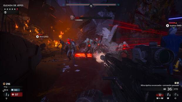 Durante las partidas obtenemos materiales que nos permiten crear modificadores entre una sesión de juego y otra para personalizar las armas a las que podemos acceder.