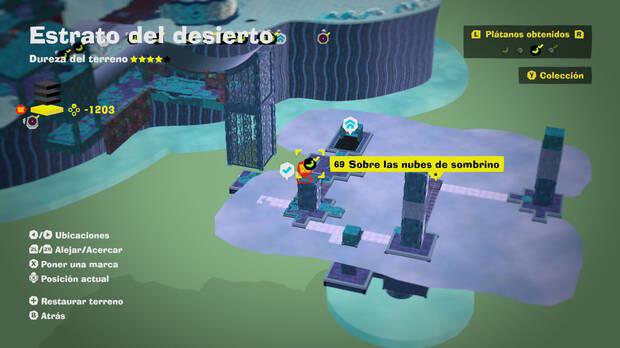 Donkey Kong Bananza - Localización en el mapa del plátano 69 en Estrato del desierto