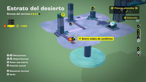 Donkey Kong Bananza - Localización en el mapa del plátano 71 en Estrato del desierto