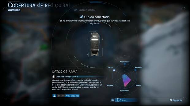 Death Stranding 2 - Armas, Granada EX de captura