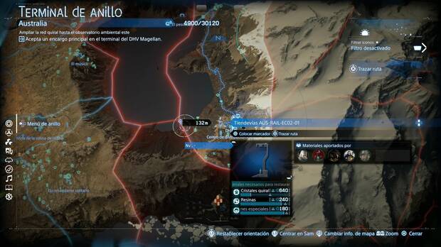 Death Stranding 2 - Episodio 8: Inundación, ubicación del tiendevías de monorraíl del Centro de distribución este F5