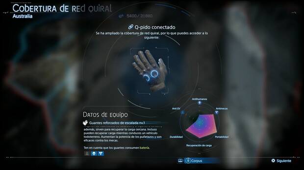 Death Stranding 2 - Equipación y herramientas, Guantes de escalada nv.1