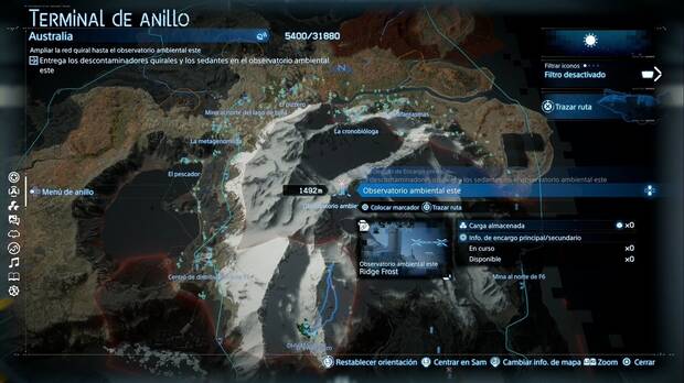 Death Stranding 2 - Instalaciones, ubicación del Observatorio ambiental este