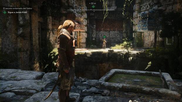 Assassin's Creed Black Flag Resynced - El secreto enterrado del Sabio, sala en la que el puente se derrumba y Edward se separa de Kidd