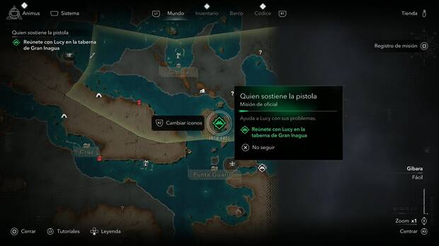 Assassin's Creed Black Flag Resynced - Misiones de oficial, ubicaci�n de la misi�n Quien sostiene la pistola