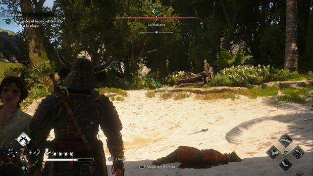 Assassin's Creed Black Flag Resynced - Misiones de oficial, Pez gordo; ubicaci�n del tesoro enterrado en la playa donde est� el abogado