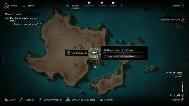 Assassin's Creed Black Flag Resynced - Atalayas en Castillo de Jagua, ubicaci�n de la atalaya de la Isla de Pinos