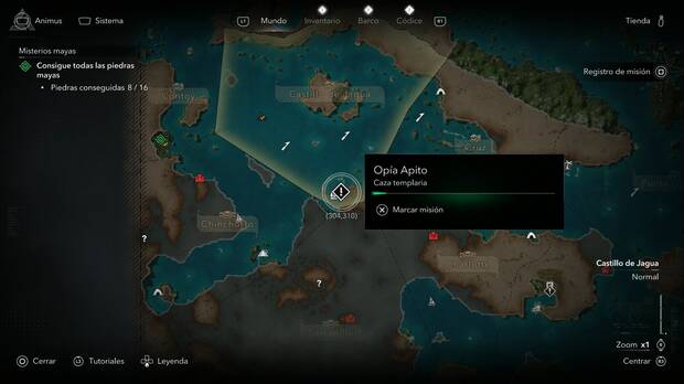 Assassin's Creed Black Flag Resynced - Mapas del tesoro, ubicaci�n del tesoro del Estrecho de las Caim�n