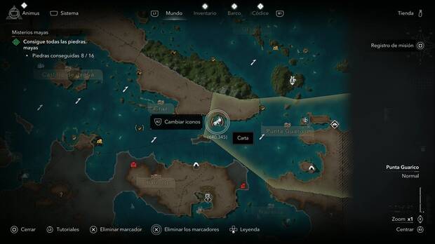Assassin's Creed Black Flag Resynced - Cartas, ubicaci�n de la carta Otras temyble enso�aci�n en la zona suroeste de la Bah�a Cumberland