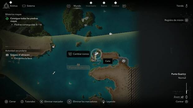 Assassin's Creed Black Flag Resynced - Cartas, ubicaci�n de la carta Lo que dysjeron las voces en Tortuga, Punta Guarico