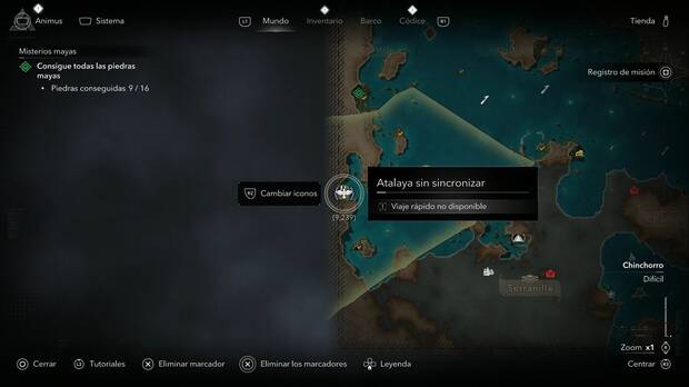 Assassin's Creed Black Flag Resynced - Atalayas en Chinchorro, ubicaci�n de la atalaya de Corozal