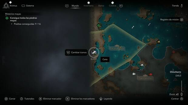 Assassin's Creed Black Flag Resynced - Cartas, ubicaci�n de la carta Buscar trabajo estavle en Corozal, suroeste de Chinchorro