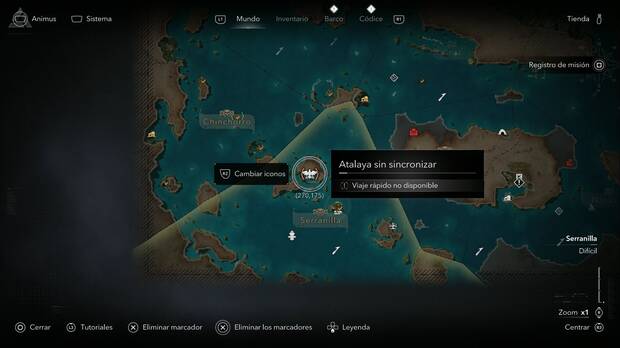 Assassin's Creed Black Flag Resynced - Atalayas en Serranilla, ubicaci�n de la atalaya de Misteriosa