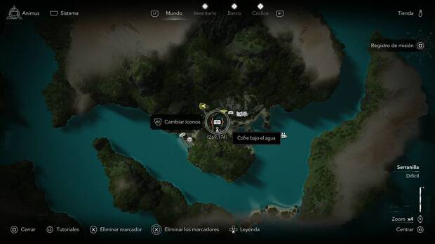 Assassin's Creed Black Flag Resynced - Tesoros en Serranilla, ubicaci�n de uno de los cofres de Misteriosa