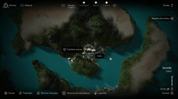 Assassin's Creed Black Flag Resynced - Tesoros en Serranilla, ubicaci�n de uno de los cofres de Misteriosa
