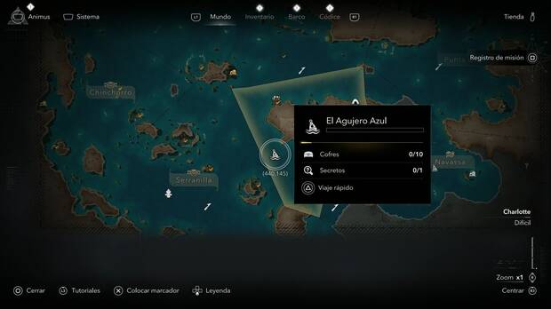 Assassin's Creed Black Flag Resynced - Pecios hundidos, ubicaci�n de El Agujero Azul