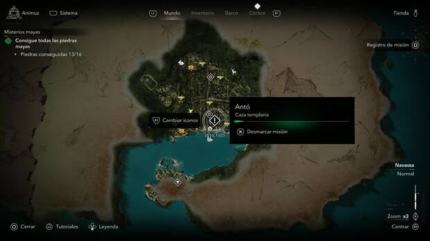 Assassin's Creed Black Flag Resynced - Cazas templarias, Ant�; ubicaci�n de Ant� en la zona sudeste de Kingston, para comenzar su tercera misi�n