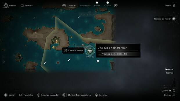 Assassin's Creed Black Flag Resynced - Atalayas en Navassa, ubicaci�n de la atalaya al norte de Ile a Vache