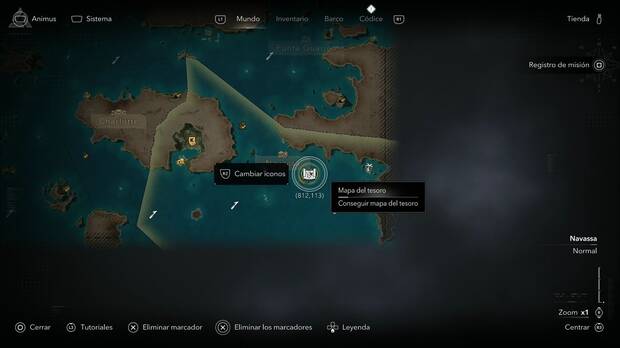 Assassin's Creed Black Flag Resynced - Mapas del tesoro, ubicaci�n del mapa del tesoro de Jig�ey