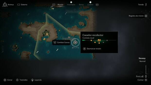 Assassin's Creed Black Flag Resynced - Contratos navales, ubicaci�n de la costa de Ile a Vache donde se activa Cazador-recolector