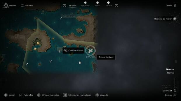 Assassin's Creed Black Flag Resynced - Archivos de datos, ubicaci�n del archivo de datos Transcripci�n de grabaci�n de seguridad en la costa este de la Isla del Misterio