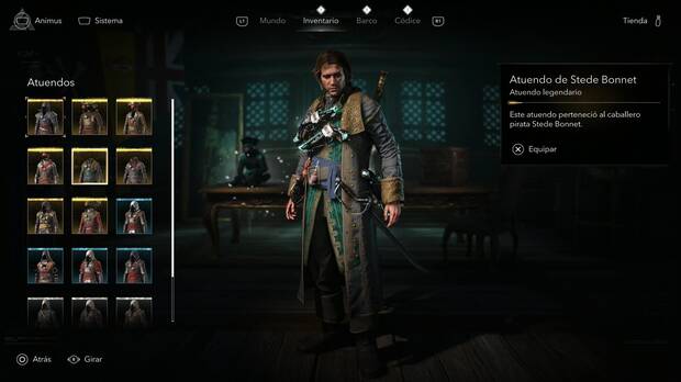 Assassin's Creed Black Flag Resynced - Atuendos, Atuendo de Stede Bonnet