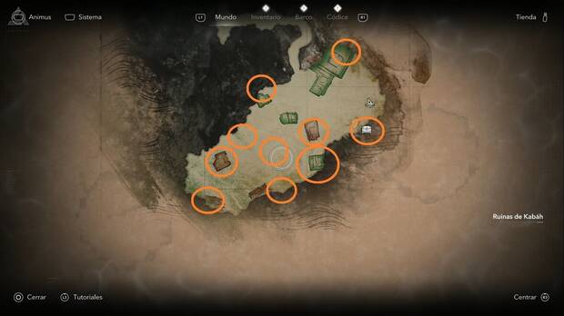 Assassin's Creed Black Flag Resynced - Pecios hundidos, ubicaci�n de los tesoros de las Ruinas de Kab�h