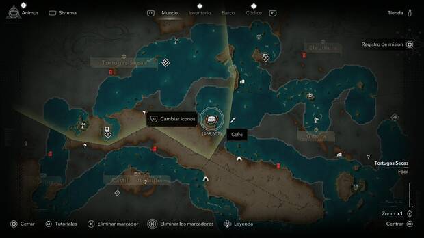 Assassin's Creed Black Flag Resynced - Cofres en Tortugas Secas, ubicaci�n del cofre al nordeste de Placer de los Roques