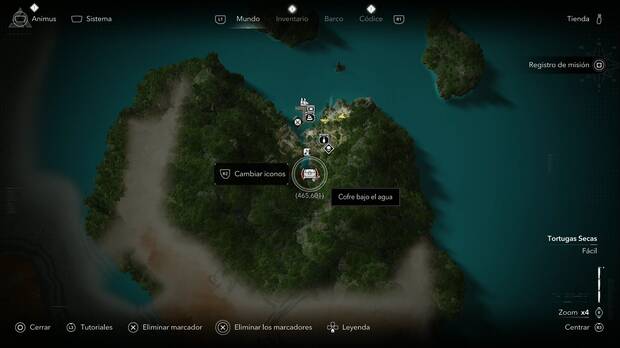 Assassin's Creed Black Flag Resynced - Cofres en Tortugas Secas, ubicaci�n del cofre al suroeste de Placer de los Roques