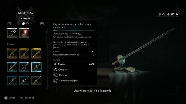 Assassin's Creed Black Flag Resynced - Armas, Espadas de la corte francesa
