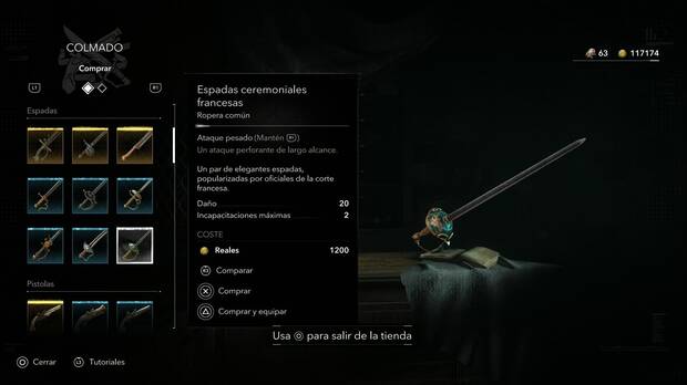 Assassin's Creed Black Flag Resynced - Armas, Espadas ceremoniales francesas