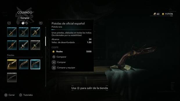 Assassin's Creed Black Flag Resynced - Armas, Pistolas de oficial espa�ol