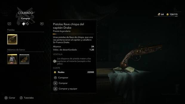 Assassin's Creed Black Flag Resynced - Armas, Pistolas llave chispa del capit�n Drake