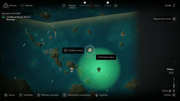 Assassin's Creed Black Flag Resynced - Tesoros en Gibara, ubicaci�n del cofre bajo los restos del barco al nordeste de la Isla de Crooked