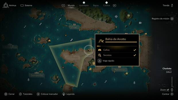 Assassin's Creed Black Flag Resynced - Misiones secundarias, El tesoro de Barbanegra; ubicación de la Bahía de Anotto al norte de Kingston