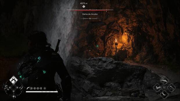 Assassin's Creed Black Flag Resynced - Misiones secundarias, El tesoro de Barbanegra; zona marcada en verde tras la cascada de la zona bloqueada en la Bahía de Anotto