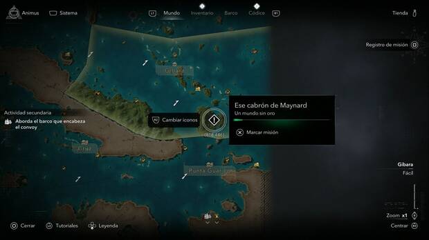 Assassin's Creed Black Flag Resynced - Un mundo sin oro; ubicaci�n del punto donde comienza la misi�n Ese cabr�n de Maynard