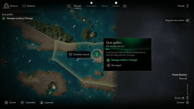 Assassin's Creed Black Flag Resynced - Un mundo sin oro; punto donde se activa la misi�n Qu� gallito
<br/></div>