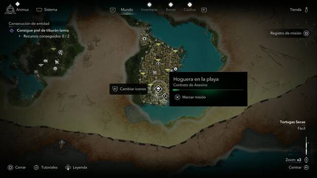 Assassin's Creed Black Flag Resynced - Contratos de Asesino, ubicaci�n del contrato Hoguera en la playa en la zona sur de La Habana