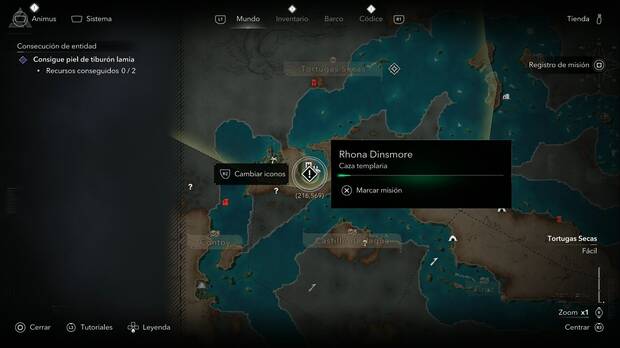 Assassins Creed Black Flag Resynced - Cazas templarias, ubicaci�n de Rhona Dinsmore en la zona sur-sudeste de La Habana