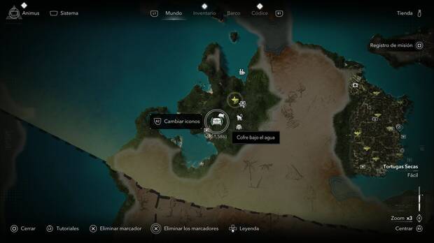Assassin's Creed Black Flag Resynced - Tesoros en Tortugas Secas, ubicaci�n de uno de los cofres del Cabo de Buenavista