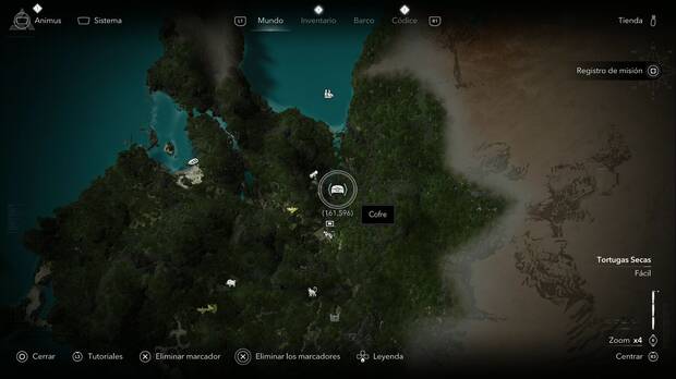 Assassin's Creed Black Flag Resynced - Tesoros en Tortugas Secas, ubicaci�n de uno de los cofres del Cabo de Buenavista