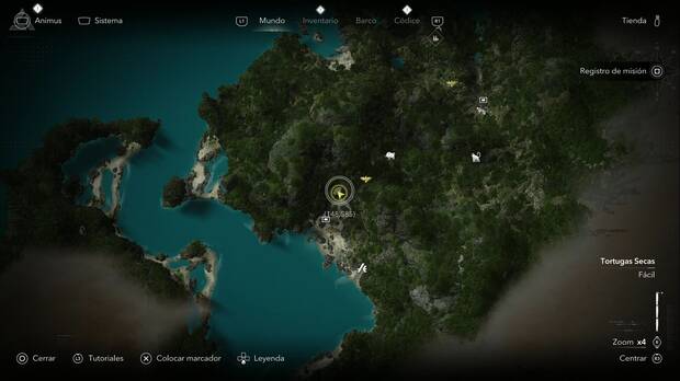 Assassin's Creed Black Flag Resynced - Mapas del tesoro, Mapa del tesoro del Cabo de Buenavista, punto donde encontrar la entrada de la cueva donde est� el tesoro enterrado