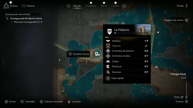 Assassin's Creed Black Flag Resynced - Atalayas, ubicaci�n de La Habana en el margen sur-suroeste de la regi�n Tortugas Secas