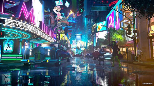 Marvel Tōkon: Fighting Souls - Imagen del escenario La Nueva York de Marvel (Noche)