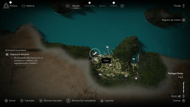 Assassin's Creed Black Flag Resynced - Cartas, ubicaci�n de la casa Al salir del ogar en Matanzas, Tortugas Secas