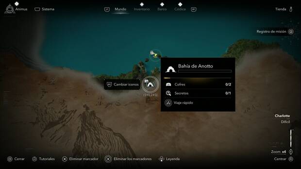Assassin's Creed Black Flag Resynced - Mapas del tesoro, Mapa del tesoro de la Bah�a de Anotto, ubicaci�n de la cueva de la Bah�a de Anotto