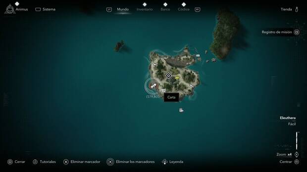 Assassin's Creed Black Flag Resynced - Cartas, ubicaci�n de la carta Peter Beckford el ancyano en la Isla de �baco, Eleuthera