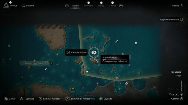 Assassin's Creed Black Flag Resynced - Mapas del tesoro, ubicaci�n del mapa Laguna Salada en la Isla de �baco